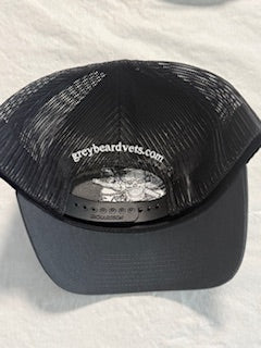 GreyBeard Veterans Trucker Hat – Military Style Snapback in Black, Gray & Camo
