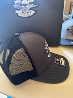 GreyBeard Veteran 112 Trucker Snapback - CHARCOAL/ BLACK with the Jack